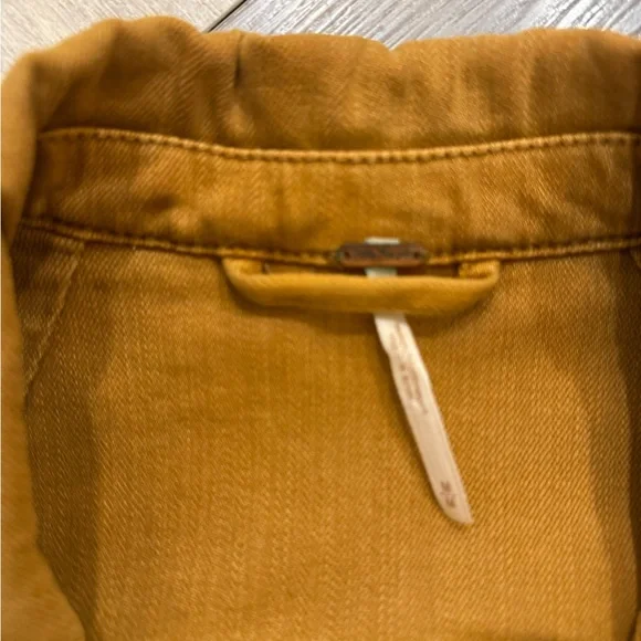 Women’s Mustard Lace-Up Denim Jacket - Picture 2 of 4